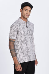 Gridveil Iconic Patterned Polo Gridveil Iconic Patterned Polo