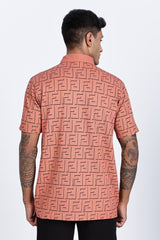 MazeFlick Luxe Patterned Polo T-Shirt MazeFlick Luxe Patterned Polo T-Shirt