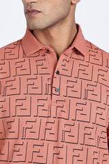 MazeFlick Luxe Patterned Polo T-Shirt MazeFlick Luxe Patterned Polo T-Shirt