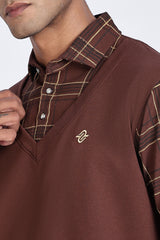 Heritage Drape Layered Polo Shirt Heritage Drape Layered Polo Shirt