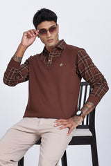 Heritage Drape Layered Polo Shirt Heritage Drape Layered Polo Shirt