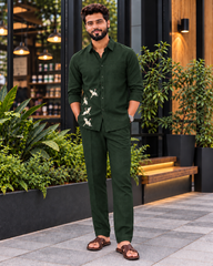 Designer Embroidered Co-Ord Set | Full Sleeve Shirt & Trouser Set | Stylish Men’s Outfit
