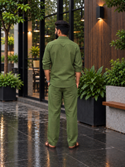 Rich Rover Linen Men's Co-ord Set - Brown