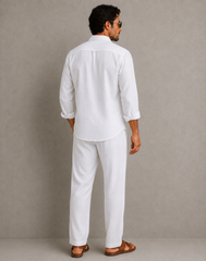 Rich Rover Daily wear Embroidery Linen Men's Co-ord Set