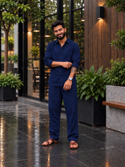 Rich Rover Linen Men's Co-ord Set - Brown