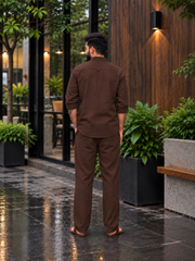 Rich Rover Linen Men's Co-ord Set - Brown