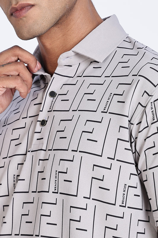 Gridveil Iconic Patterned Polo