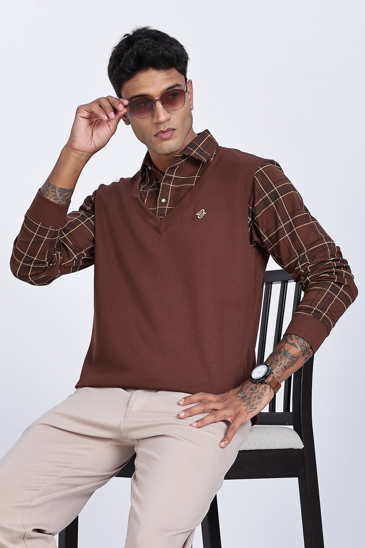 Heritage Drape Layered Polo Shirt