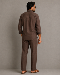 Rich Rover Daily wear Embroidery Linen Men's Co-ord Set