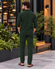 Designer Embroidered Co-Ord Set | Full Sleeve Shirt & Trouser Set | Stylish Men’s Outfit