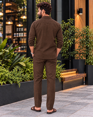 Designer Embroidered Co-Ord Set | Full Sleeve Shirt & Trouser Set | Stylish Men’s Outfit