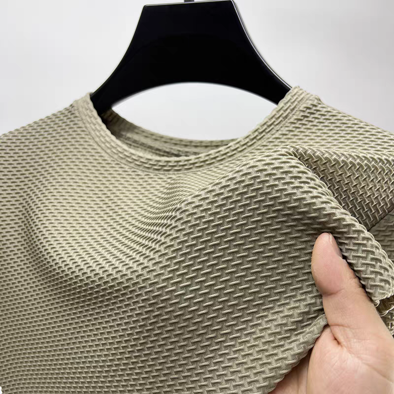 Textured Wave Luxe Crew T-Shirt