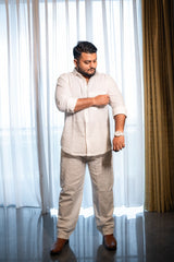 Top & Bottom Premium Soft Cotton Linen Cord Set