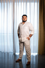 Top & Bottom Premium Soft Cotton Linen Cord Set