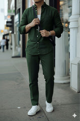 Top & Bottom Premium Soft Cotton Linen Cord Set