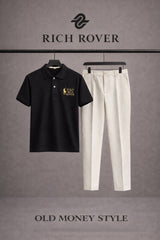 Old Money RR Polo Tshirt and Korean Trosuer Men's Set