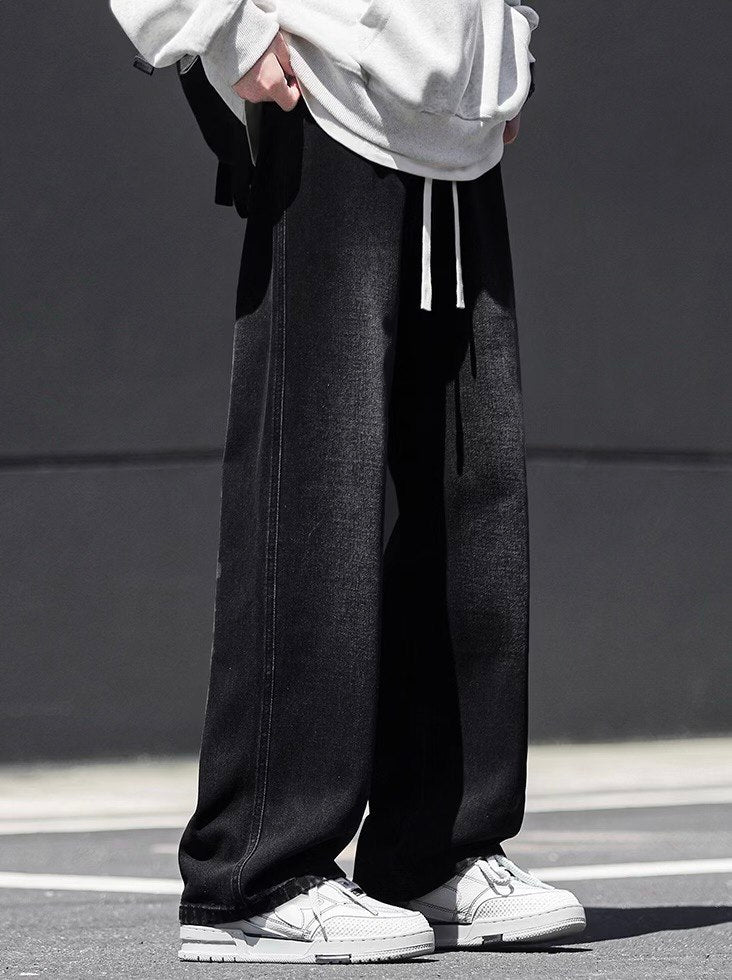 Men's Oversized Relaxed Fit Black Denim Jeans
