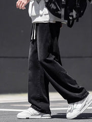 Men's Oversized Relaxed Fit Black Denim Jeans