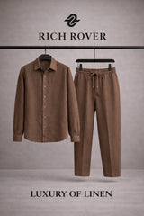 Old Money Linen Tshirt and Trosuer Men's Set