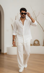 Straight Fit Cotton Linen Co-ord Set | Trend Edition