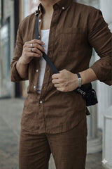 Top & Bottom Premium Soft Cotton Linen Cord Set