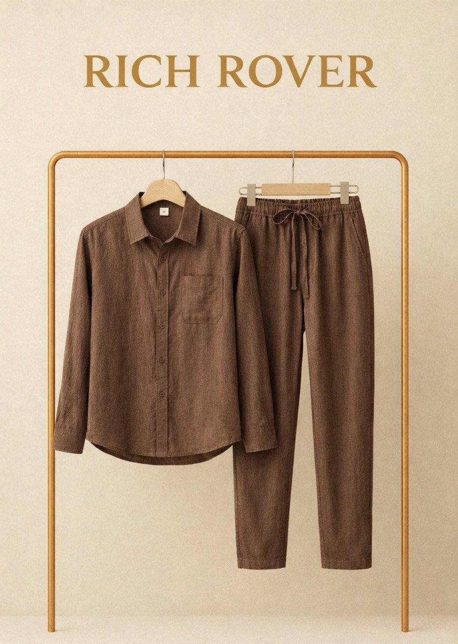 Premium Top & Bottom Soft Cotton Linen Cord Set