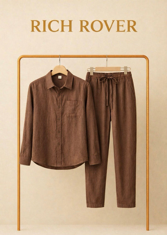 Premium Top & Bottom Soft Cotton Linen Cord Set