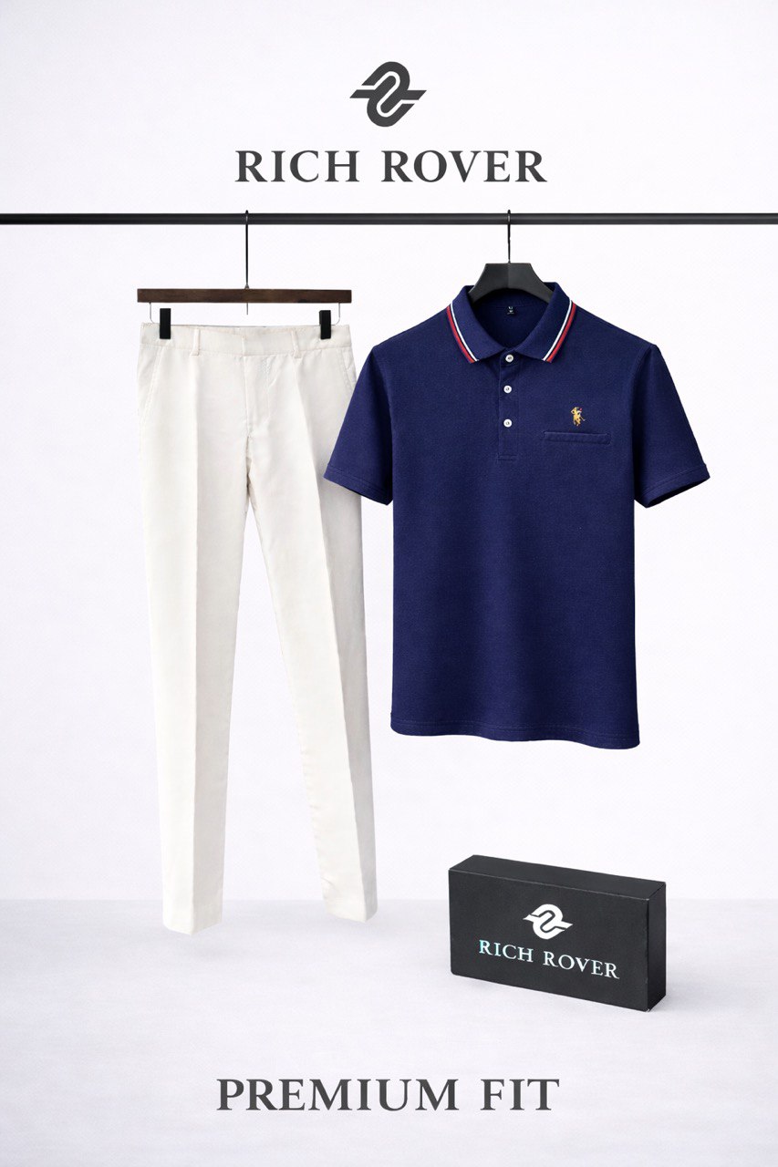 Polo Rider Tshirt and Korean Trosuer Men's Set