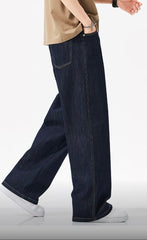 Men's Oversized Straight Fit Indigo Denim Jeans
