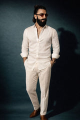Men’s Relaxed Top & Bottom Set Of Linen.