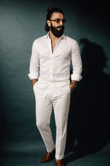 Men’s Relaxed Top & Bottom Set Of Linen.