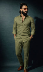 Men’s Relaxed Top & Bottom Set Of Linen.