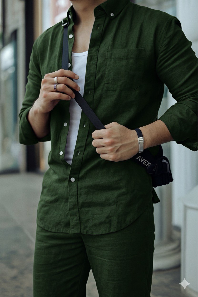 Top & Bottom Premium Soft Cotton Linen Cord Set