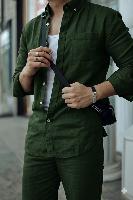 Top & Bottom Premium Soft Cotton Linen Cord Set