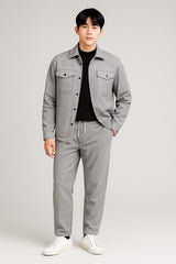 Double Pocket Jacket And Trouser Set For Men