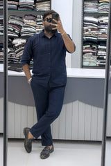 Premium Top & Bottom Soft Cotton Linen Cord Set