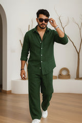 Straight Fit Cotton Linen Co-ord Set | Trend Edition