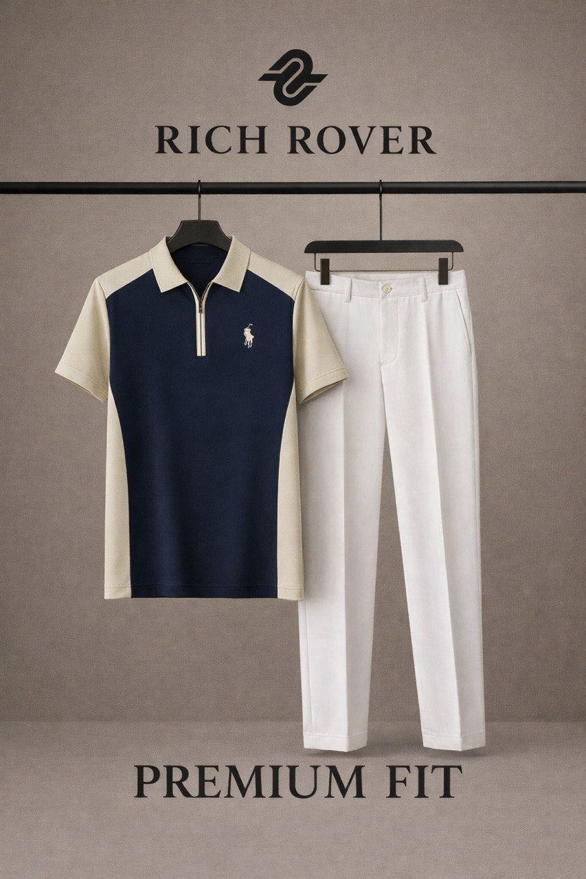 Old Money Polo Tshirt and Korean Trosuer Men's Set