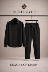 Old Money Linen Tshirt and Trosuer Men's Set