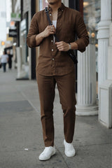 Top & Bottom Premium Soft Cotton Linen Cord Set