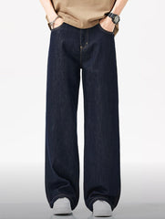 Men's Oversized Straight Fit Indigo Denim Jeans