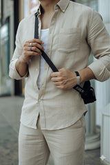 Top & Bottom Premium Soft Cotton Linen Cord Set