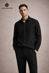 Old Money Linen Tshirt and Trosuer Men's Set