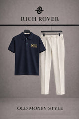 Old Money RR Polo Tshirt and Korean Trosuer Men's Set