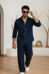 Straight Fit Cotton Linen Co-ord Set | Trend Edition