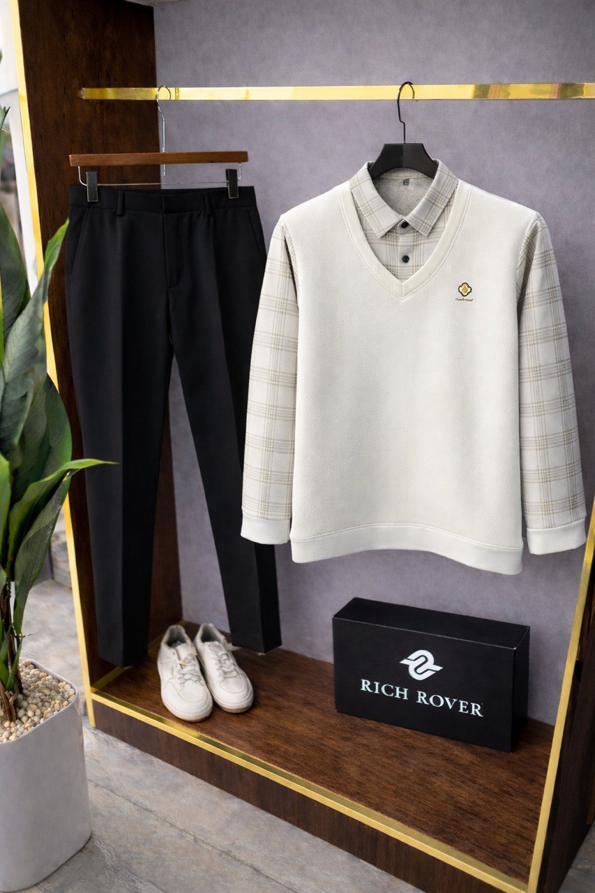 Knit Tshirt and Korean Trosuer Men's Set