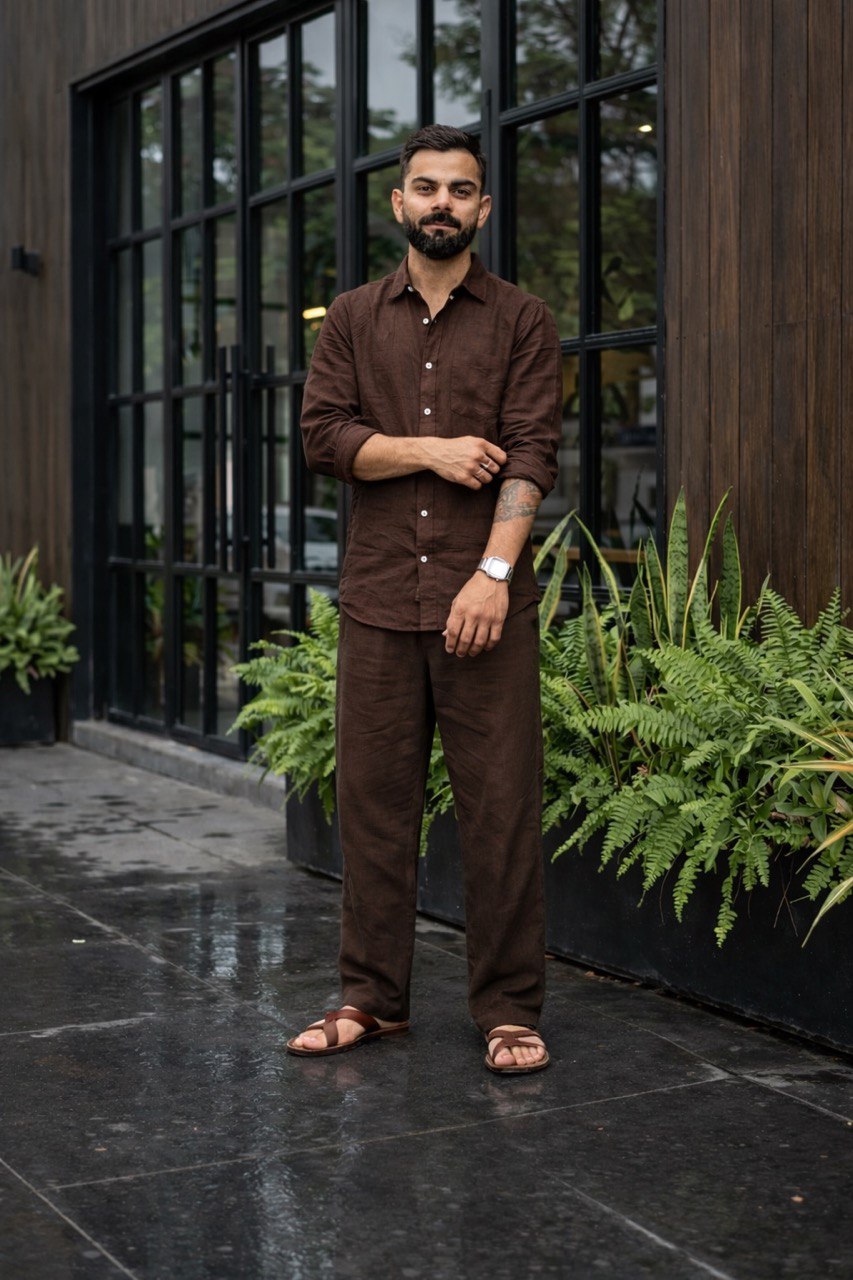 Rich Rover Linen Men's Co-ord Set - Brown
