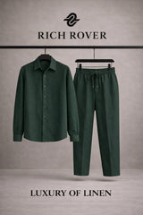 Old Money Linen Tshirt and Trosuer Men's Set