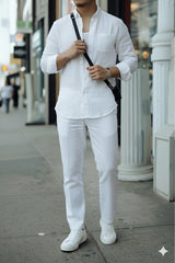 Top & Bottom Premium Soft Cotton Linen Cord Set