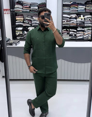 Premium Top & Bottom Soft Cotton Linen Cord Set